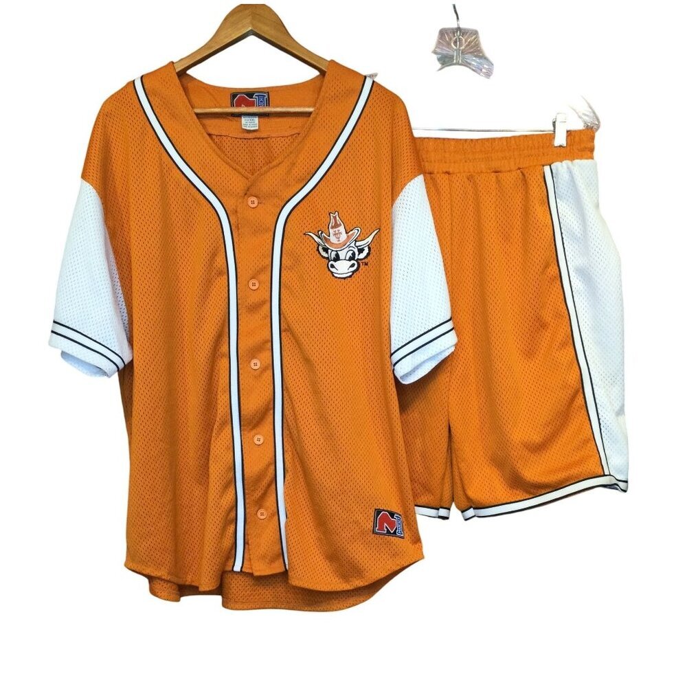 Vintage Texas Longhorns Mens Jersey & Shorts Set Size XL XXL Orange White